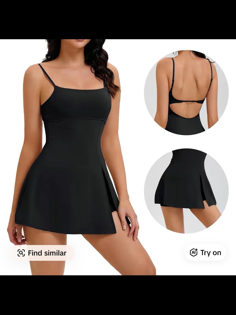 Black Swimdress with Skirted Bottom - Women's Intimates & Sleepwear